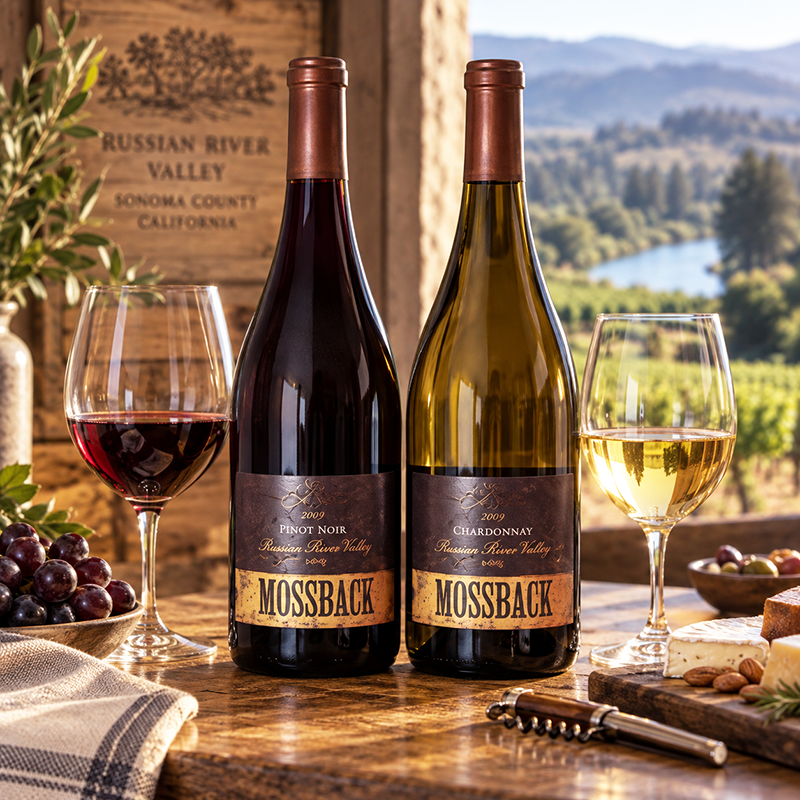 Mossback Pinot Noir and Chardonnay