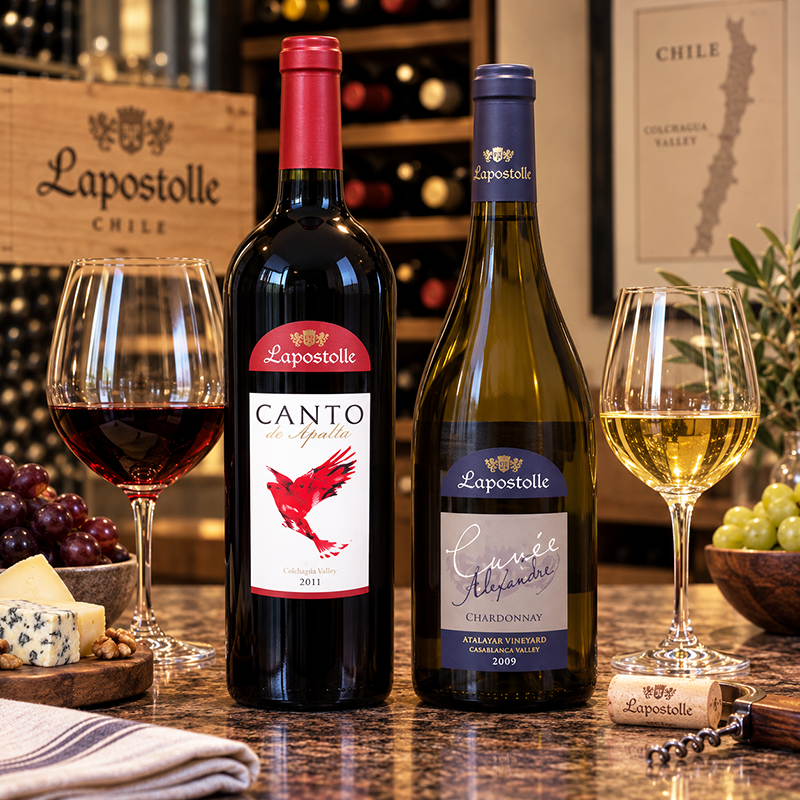 Casa Lapostolle Canto de Apalta 2011 and Casa Lapostolle Cuvee Alexandre Chardonnay 2009