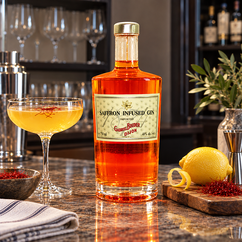 Gabriel Boudier Saffron Infused Gin. Click here for tasting notes. 