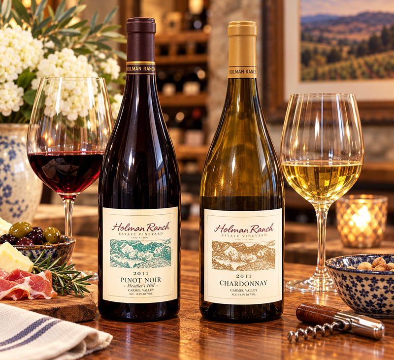 Holman Ranch Heather’s Hill Pinot Noir 2011 and Holman Ranch Carmel Valley Chardonnay 2011
