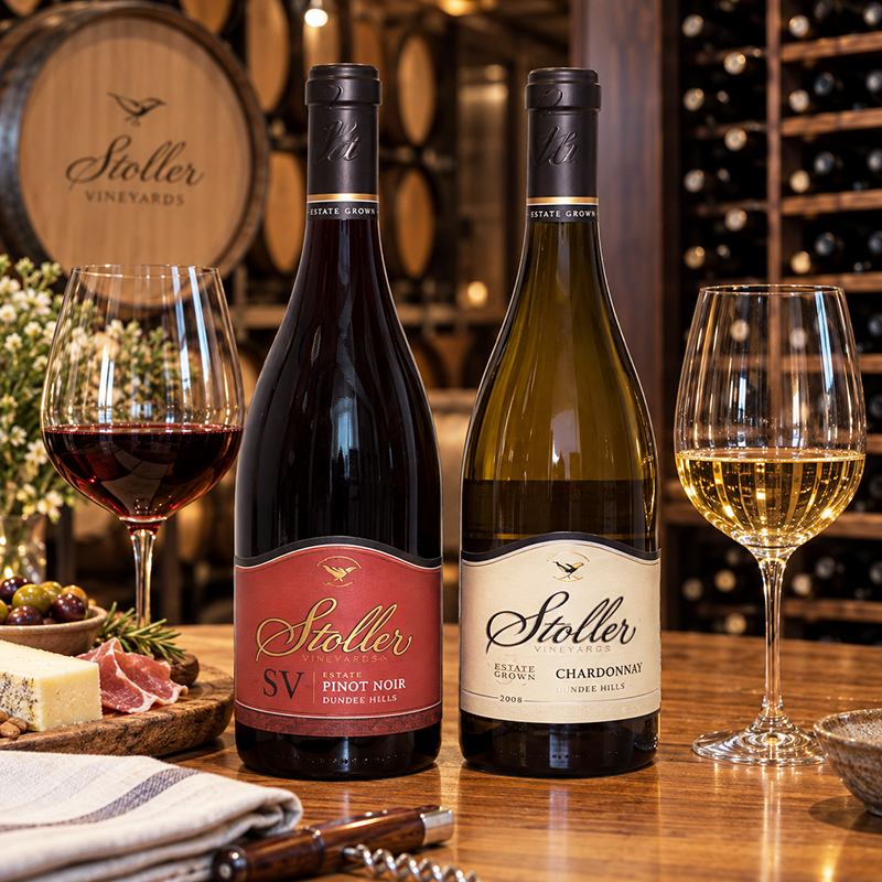 Stoller Vineyards Estate Pinot Noir 2007 and Stoller Vineyards Estate Chardonnay 2008