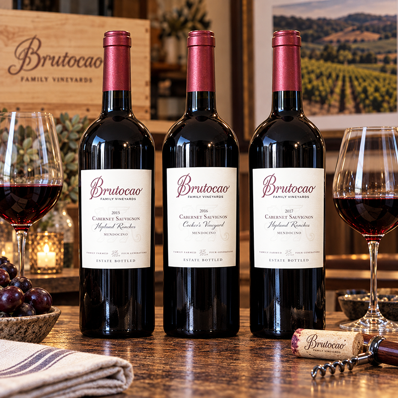 Brutocao Cabernet Sauvignon. Same wine, different vintages.