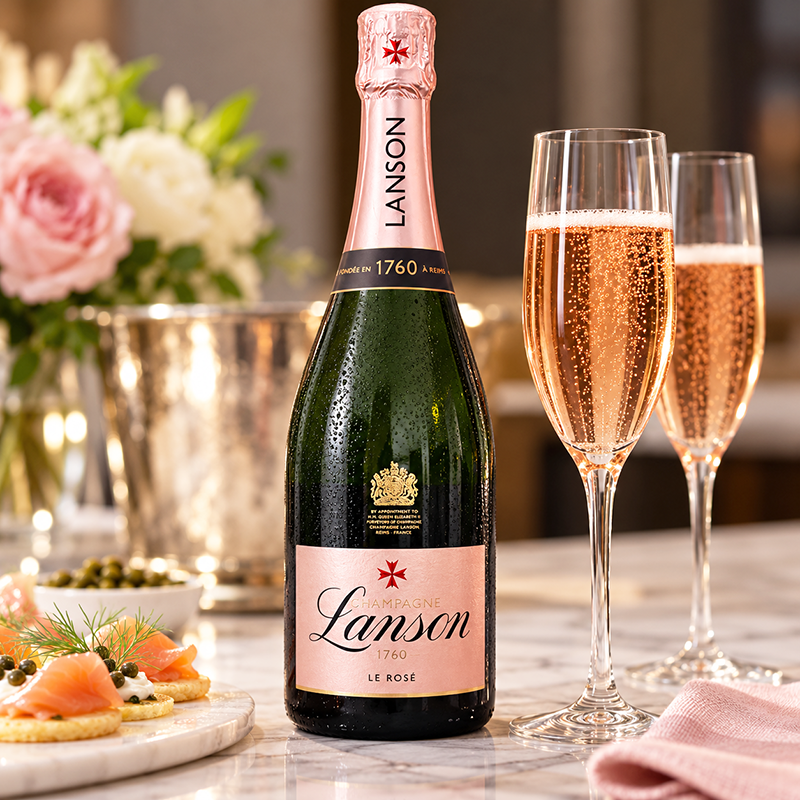 Lanson Le Rosé NV Champagne. <a href="#taste">Click here for tasting notes.</a>