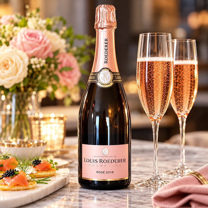 Louis Roederer Champagne Rosé 2016. <a href="#taste">Click here for tasting notes.</a>