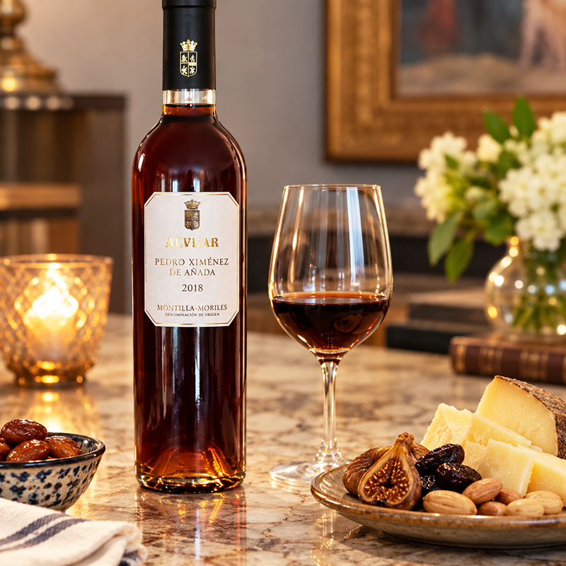 Alvear Pedro Ximénez de añada Montilla-Moriles. <a href="#taste">Click here for tasting notes.</a>