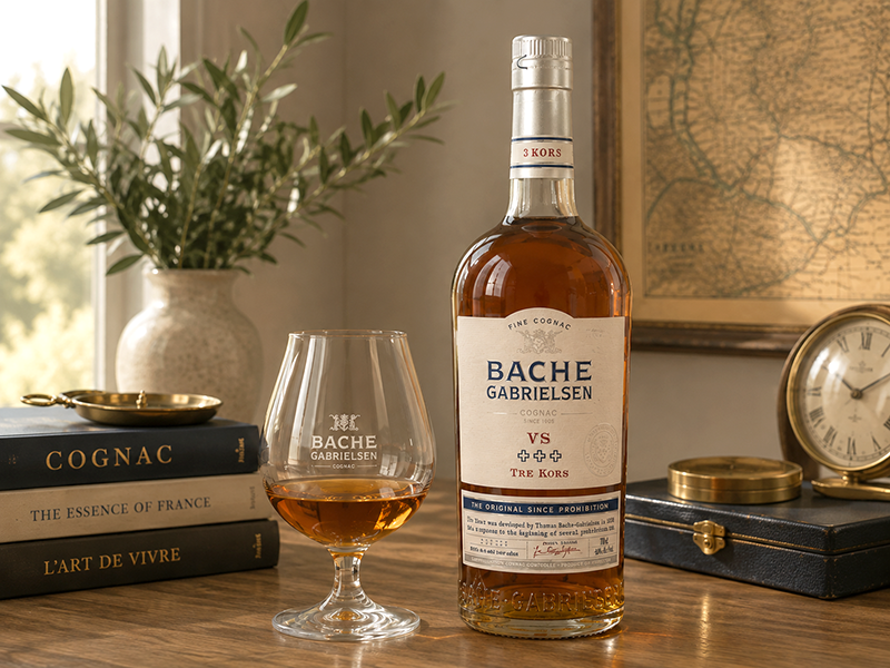 Bache Gabrielsen VS Tre Kors Cognac. 