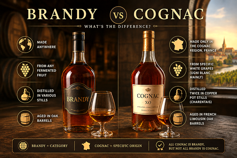 Brandy vs. Cognac