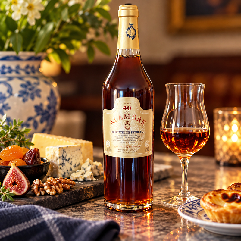 José Maria da Fonseca Alambre Moscatel de Setúbal 40 Years Portuguese fortified dessert wine.