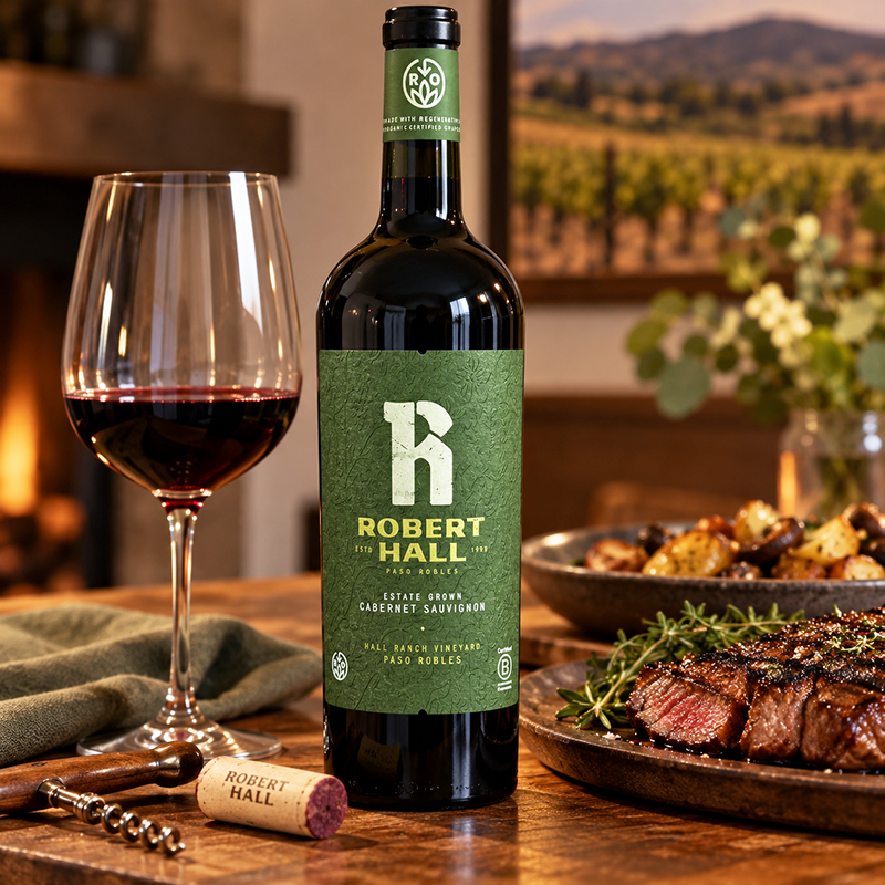 Robert Hall Regenerative Organic Certified Cabernet Sauvignon. <a href="#taste">Click here for tasting notes.</a>