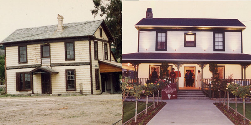 The 1853 farmhouse.