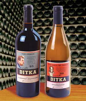 Ditka Wine's The Hall of Famer Chardonnay and The Coach Cabernet Sauvignon
